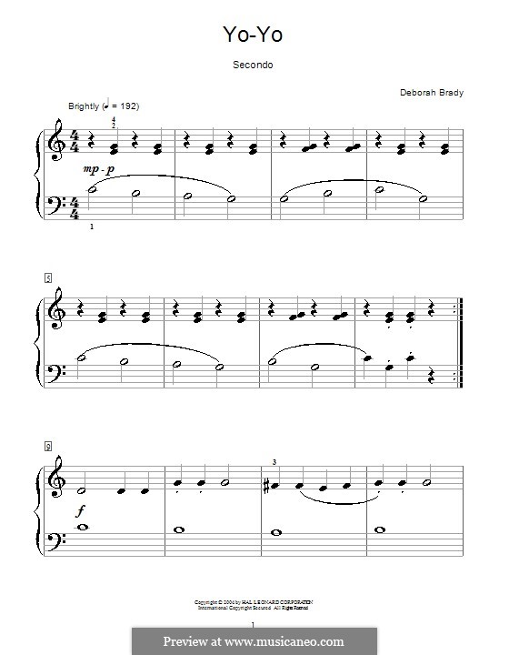 Yo-Yo: Für Klavier by Deborah Brady
