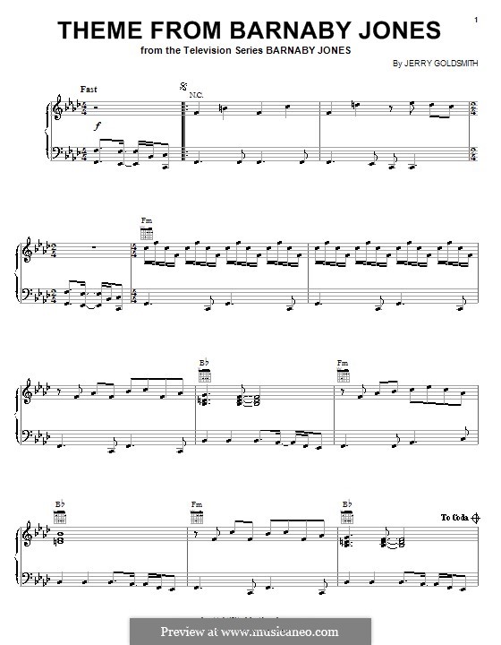 Theme from Barnaby Jones: Für Klavier by Jerry Goldsmith