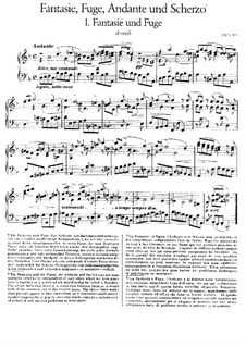 Fantasie, Fuge, Andante und Scherzo, BWV 905: Für Klavier, BV B 42 by Johann Sebastian Bach