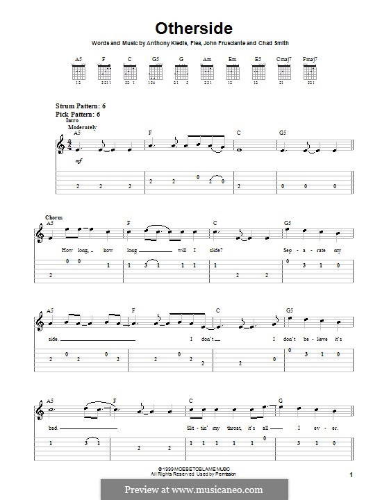 Otherside (Red Hot Chili Peppers) von Flea, A. Kiedis, C. Smith, J.  Frusciante auf MusicaNeo