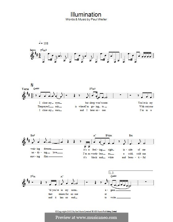 Illumination: Melodie, Text und Akkorde by Paul Weller