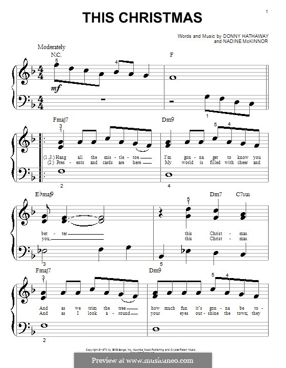 This Christmas: Für Klavier (sehr leichte Fassung) by Donny Hathaway, Nadine McKinnor