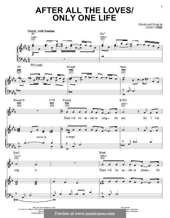 After All the Loves (MacArthur Park): Für Stimme und Klavier (oder Gitarre) by Jimmy Webb