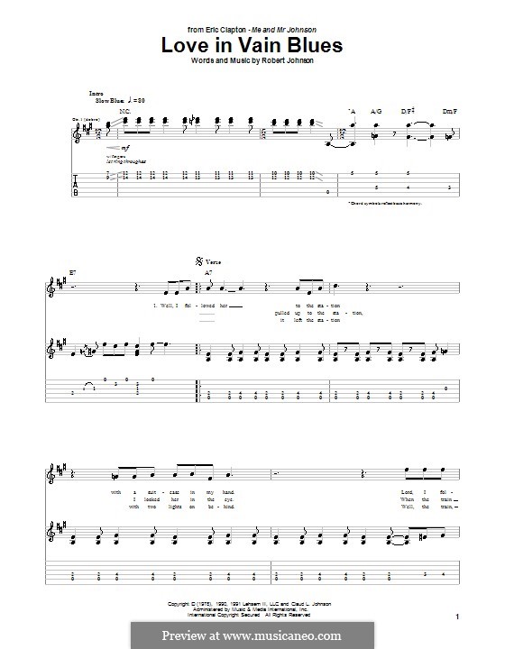 eric clapton love in vain tab eric clapton love in vain tab