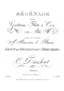 Serenade für Gitarre, Flöte und Horn oder Alt: Serenade für Gitarre, Flöte und Horn oder Alt by Christian Dickhut