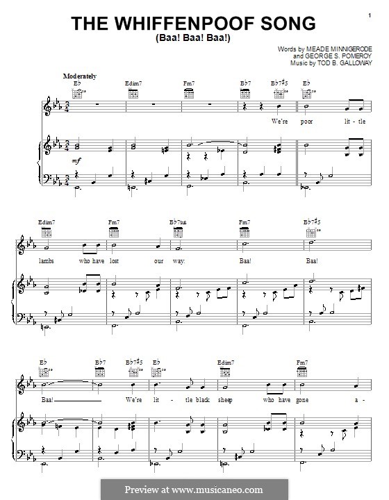 The Whiffenpoof Song (Baa! Baa! Baa!): para voz e piano ou guitarra(Louis Armstrong) by Tod Buchanan Galloway