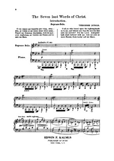 The Seven Last Words of Christ: Partitura Piano-vocal by Théodore Dubois