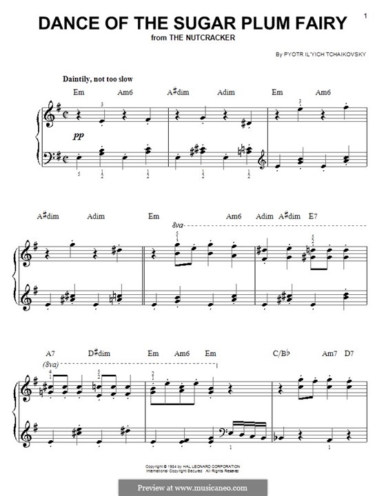 No.3 Dance of the Sugar-Plum Fairy, for Piano: Versão Facil by Pyotr Tchaikovsky