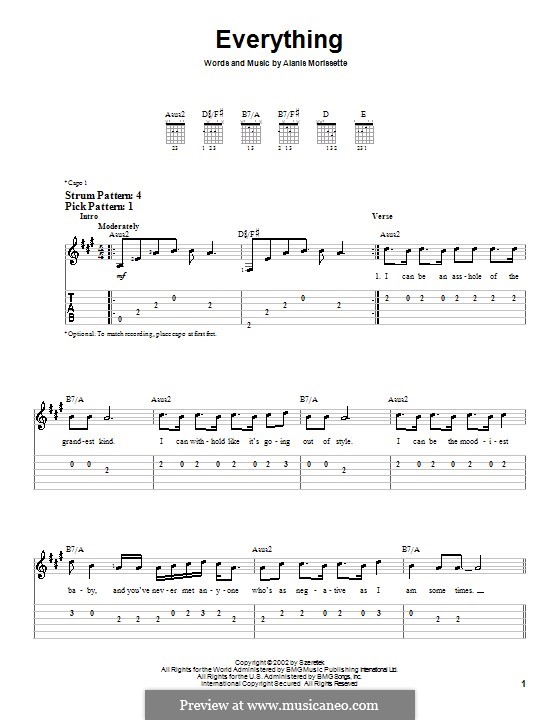 Everything: Para guitarra (versão facil) by Alanis Morissette