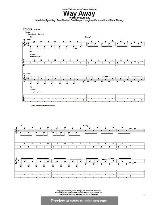Way Away (Yellowcard): Para guitarra com guia by Ben Harper, Longineu Parsons III, Peter Mosely, Ryan Key, Sean Mackin