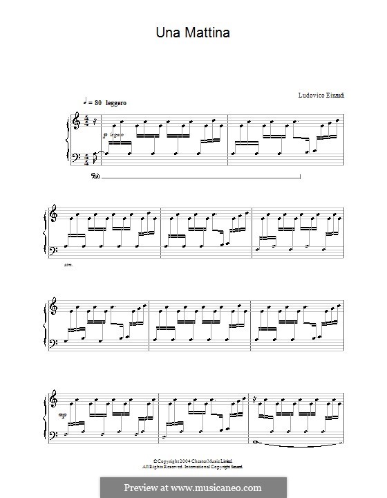Una Mattina por L. Einaudi - Partituras on músicaNeo