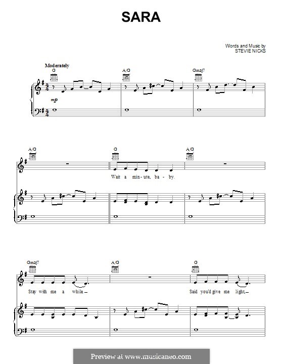 Sara (Fleetwood Mac) por S. Nicks Partituras on músicaNeo