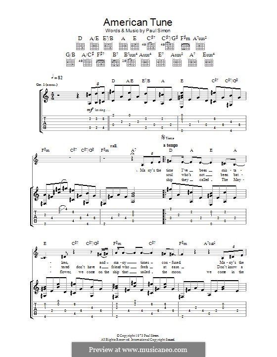 American Tune (Eva Cassidy): Para guitarra com guia by Paul Simon