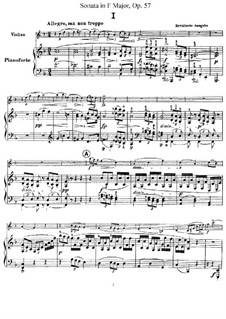 Sonata for Violin and Piano in F Major , B.106 Op.57: partitura, parte solo by Antonín Dvořák