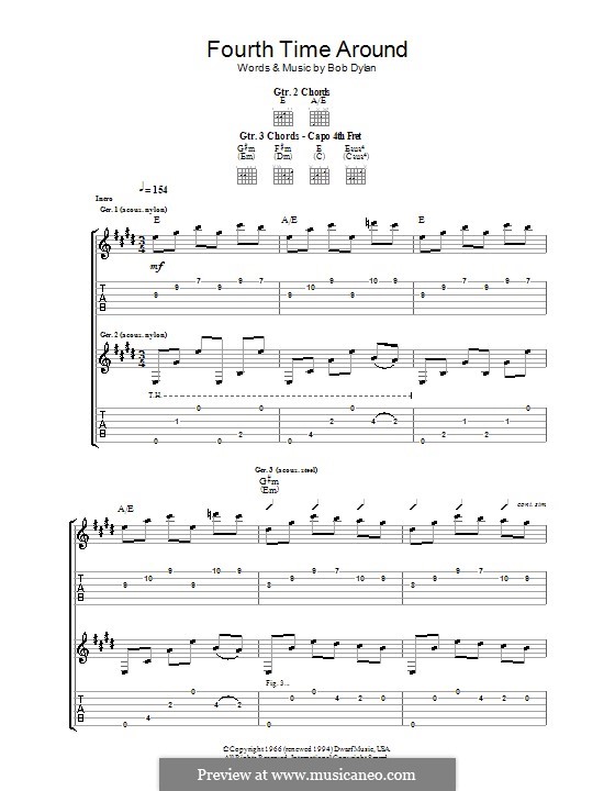Fourth Time Around: Para guitarra com guia by Bob Dylan