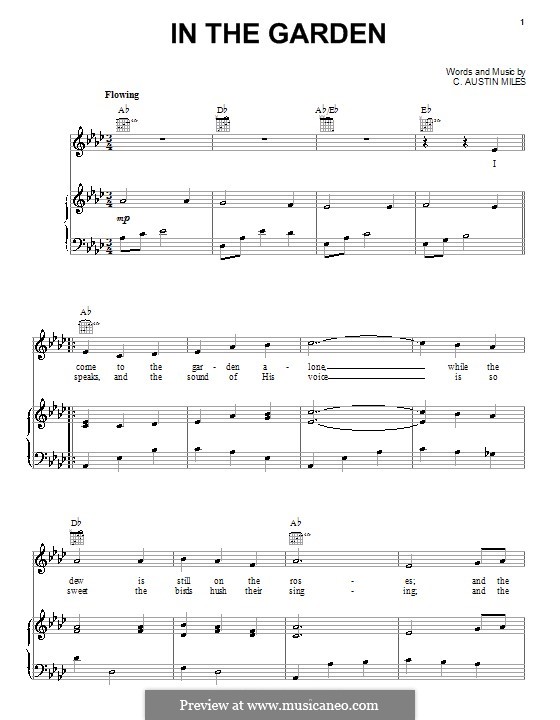 In the Garden: Para vocais e piano (ou Guitarra) by Charles Austin Miles