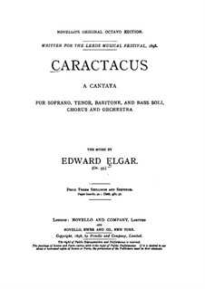 Caractacus (Cantata), Op.35: Partitura piano-vocal by Edward Elgar
