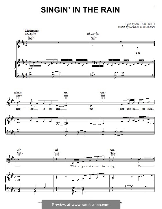 Singin' in the Rain (Gene Kelly): Para vocais e piano (ou Guitarra) by Nacio Herb Brown