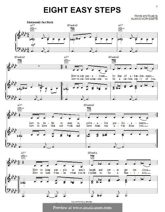Eight Easy Steps: Para vocais e piano (ou Guitarra) by Alanis Morissette