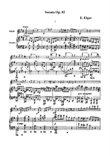 Sonata for Violin and Piano, Op.82: partitura, parte solo by Edward Elgar