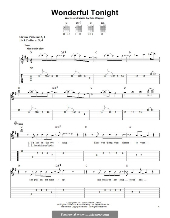 Wonderful Tonight: Para guitarra (versão facil) by Eric Clapton