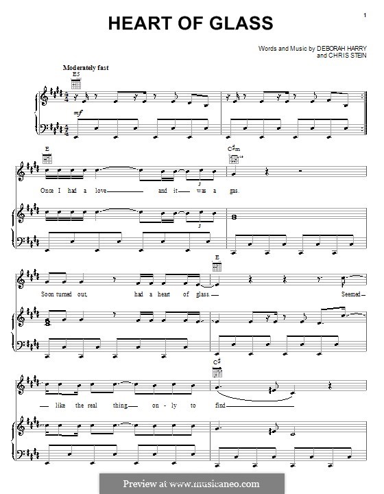 Heart of Glass (Blondie): para vocais,piano ou guitarra by Chris Stein, Deborah Harry