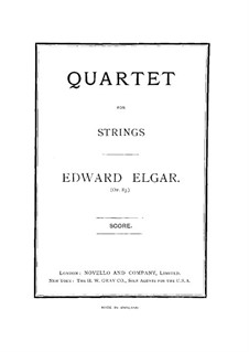 String Quartet, Op.83: Partitura completa by Edward Elgar