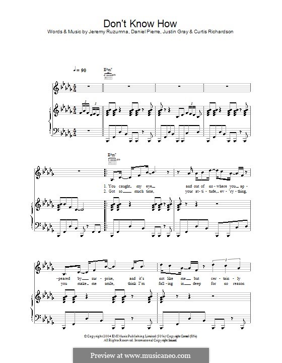 Don't Know How (Joss Stone): Para vocais e piano (ou Guitarra) by Daniel Pierre, Jeremy Ruzumna, Justin Gray