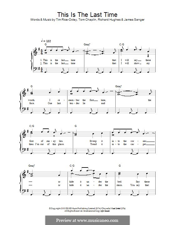 This Is the Last Time (Keane): Facil para o piano by James Sanger, Richard Hughes, Tim Rice-Oxley, Tom Chaplin