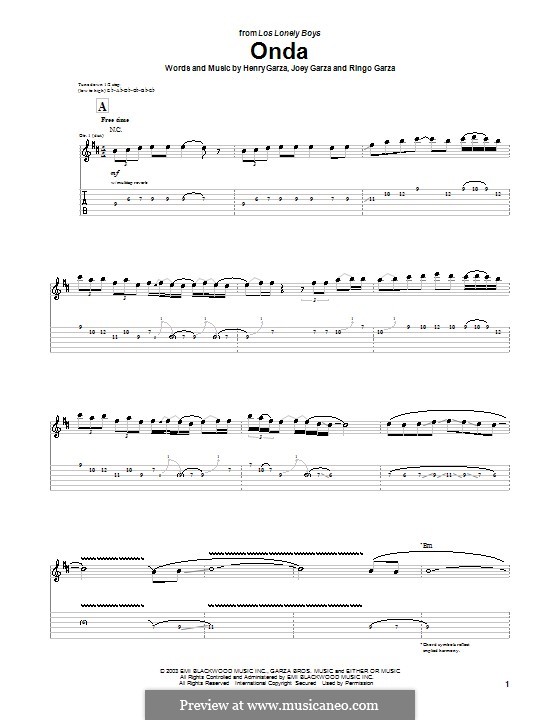 Onda (Los Lonely Boys): Para guitarra com guia by Henry Garza, Joey Garza, Ringo Garza