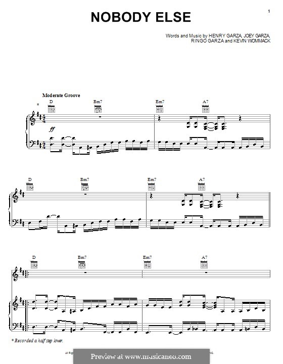 Nobody Else (Los Lonely Boys): Para vocais e piano (ou Guitarra) by Henry Garza, Joey Garza, Kevin Wommack, Ringo Garza