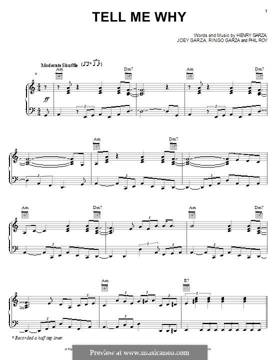 Tell Me Why (Los Lonely Boys): Para vocais e piano (ou Guitarra) by Phil Roy, Henry Garza, Joey Garza, Ringo Garza