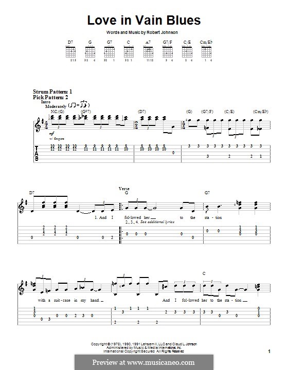 eric clapton love in vain tab eric clapton love in vain tab