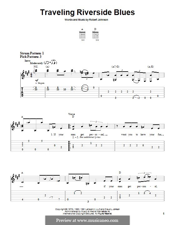 Traveling Riverside Blues: Para guitarra (versão facil) by Robert Leroy Johnson
