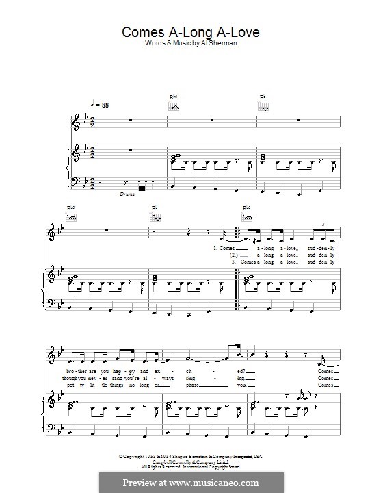 Comes A-Long A-Love: Para vocais e piano (ou Guitarra) by Al Sherman