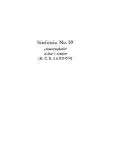 Symphony No.59 in A Major 'Feuersymphonie', Hob.I/59: Symphony No.59 in A Major 'Feuersymphonie' by Joseph Haydn