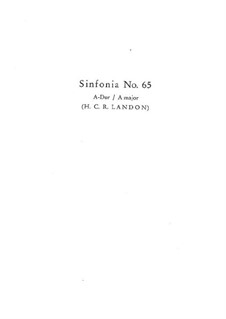 Symphony No.65 in A Major, Hob.I/65: Symphony No.65 in A Major by Joseph Haydn