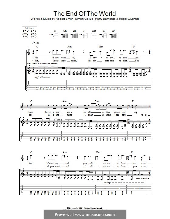 The End of the World (The Cure): Para guitarra com guia by Perry Bamonte, Robert Gary Smith, Roger O'Donnell, Simon Gallup