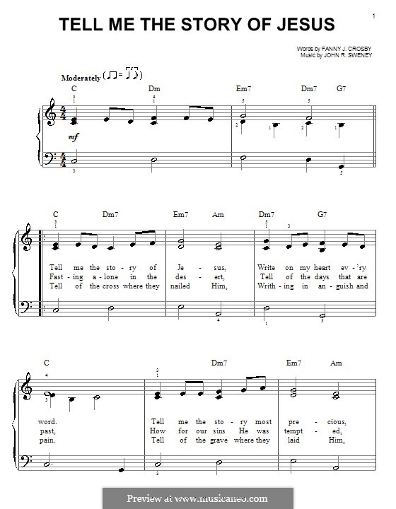 Tell Me the Story of Jesus: Facil para o piano by John Robson Sweney