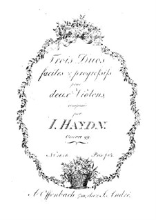 Three Duets for Two Violins, Op.99: Three Duets for Two Violins by Joseph Haydn