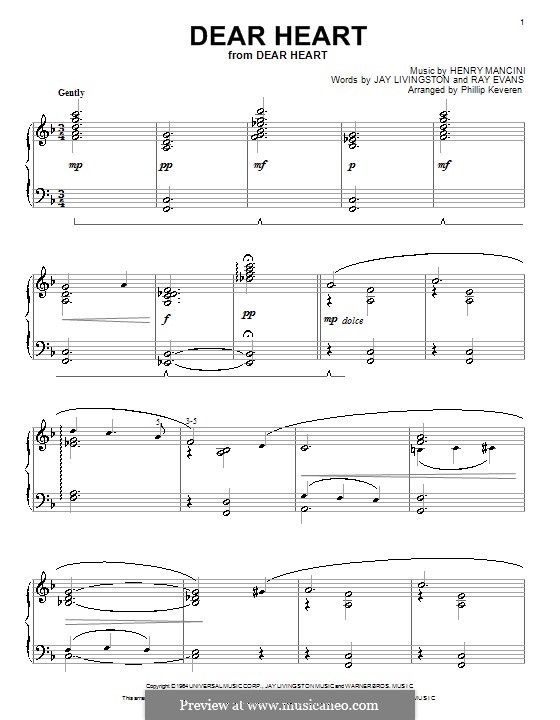 Dear Heart: Para Piano by Henry Mancini