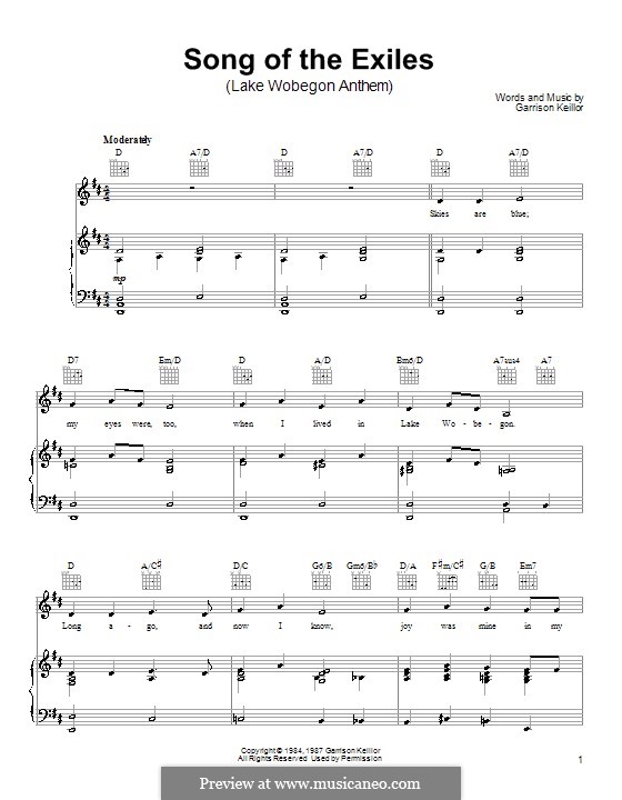 Song of the Exiles: Para vocais e piano (ou Guitarra) by Garrison Keillor