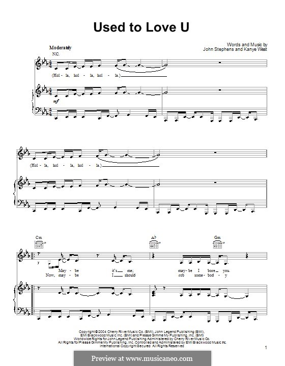Used to Love U (John Legend): Para vocais e piano (ou Guitarra) by John Stephens, Kanye West