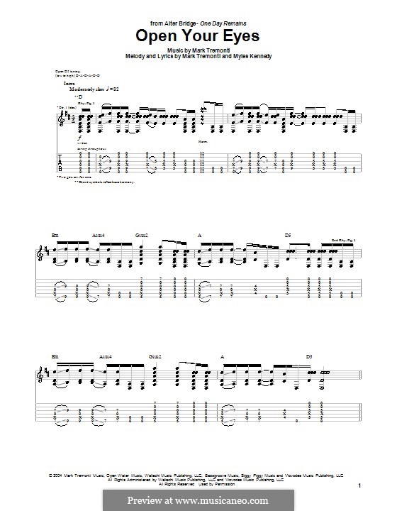 Open Your Eyes (Alter Bridge): Para guitarra com guia by Mark Tremonti, Myles Kennedy