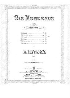 Six Pieces for Piano, Op.17: seix peças para piano by Alexander Ilyinsky