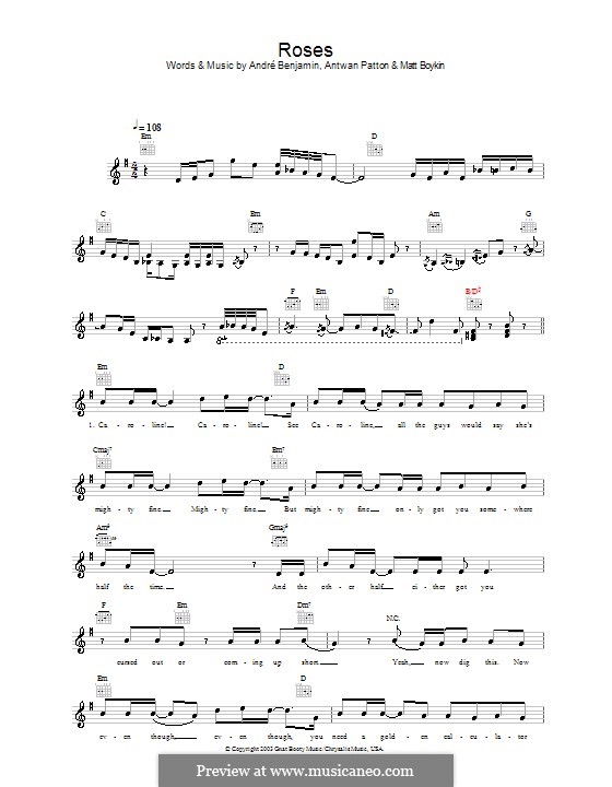 Roses (OutKast) por A. Benjamin, M. Boykin Partituras on músicaNeo