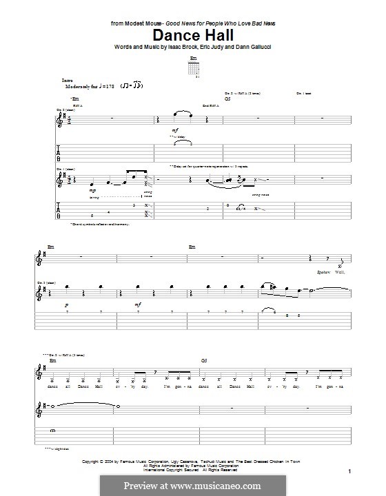 Dance Hall (Modest Mouse): Para guitarra com guia by Dann Gallucci, Eric Judy, Isaac Brock