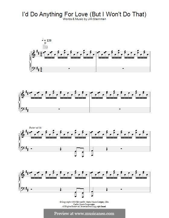 I'd Do Anything for Love (But I Won't Do That) por J. Steinman em músicaNeo