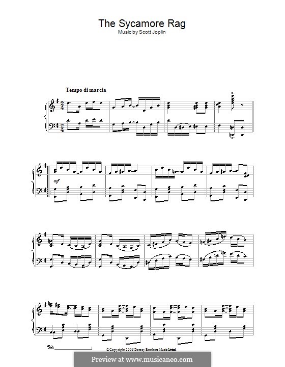 The Sycamore: Para Piano by Scott Joplin