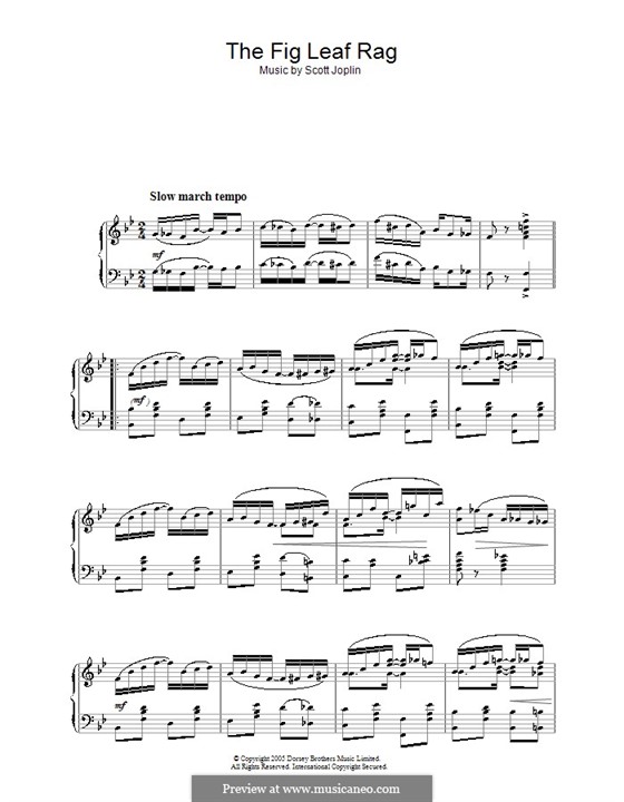 Fig Leaf Rag: Para Piano by Scott Joplin